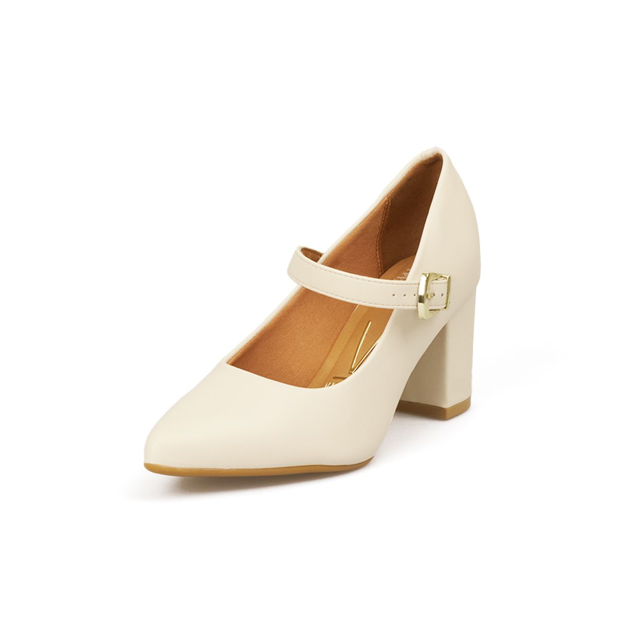 VIZZANO - TACON MEDIO PELICA MARFIL DORADO VIZZANO