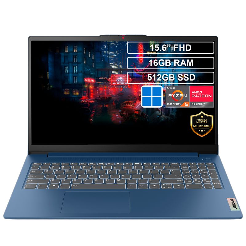 LENOVO - Portátil Lenovo Slim 15AMN8 Ryzen 5 7520U 16GB 512GB Win 11
