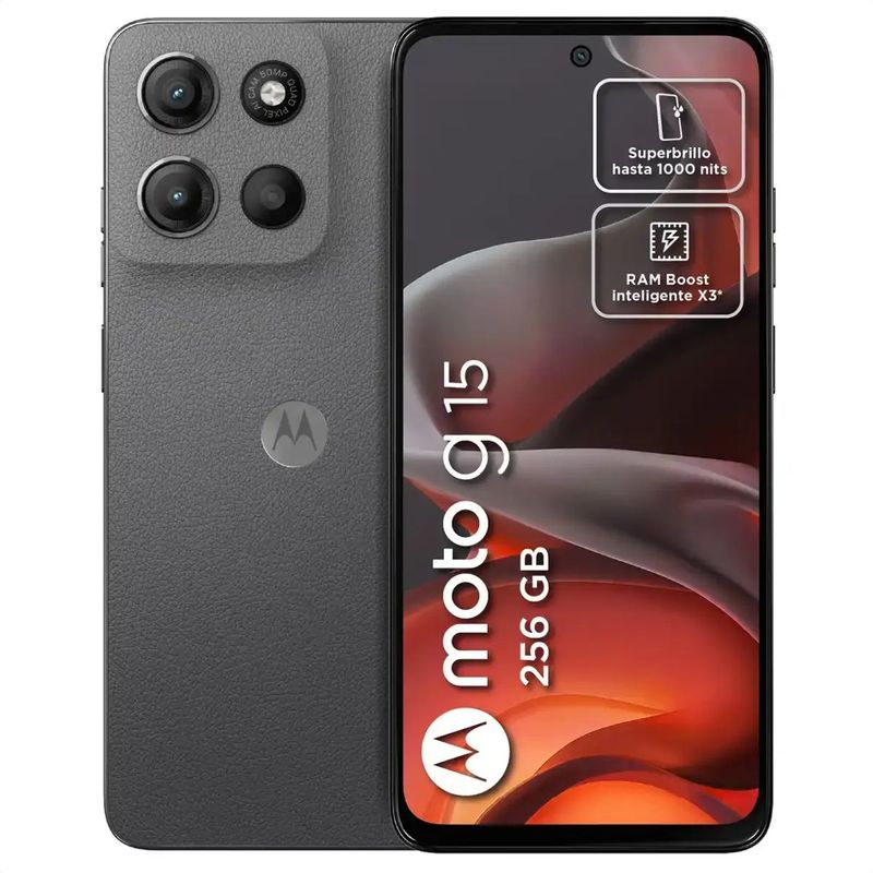 MOTOROLA - Celular Motorola Moto G15 4G Dual Sim 256GB 4GB 67 Gris