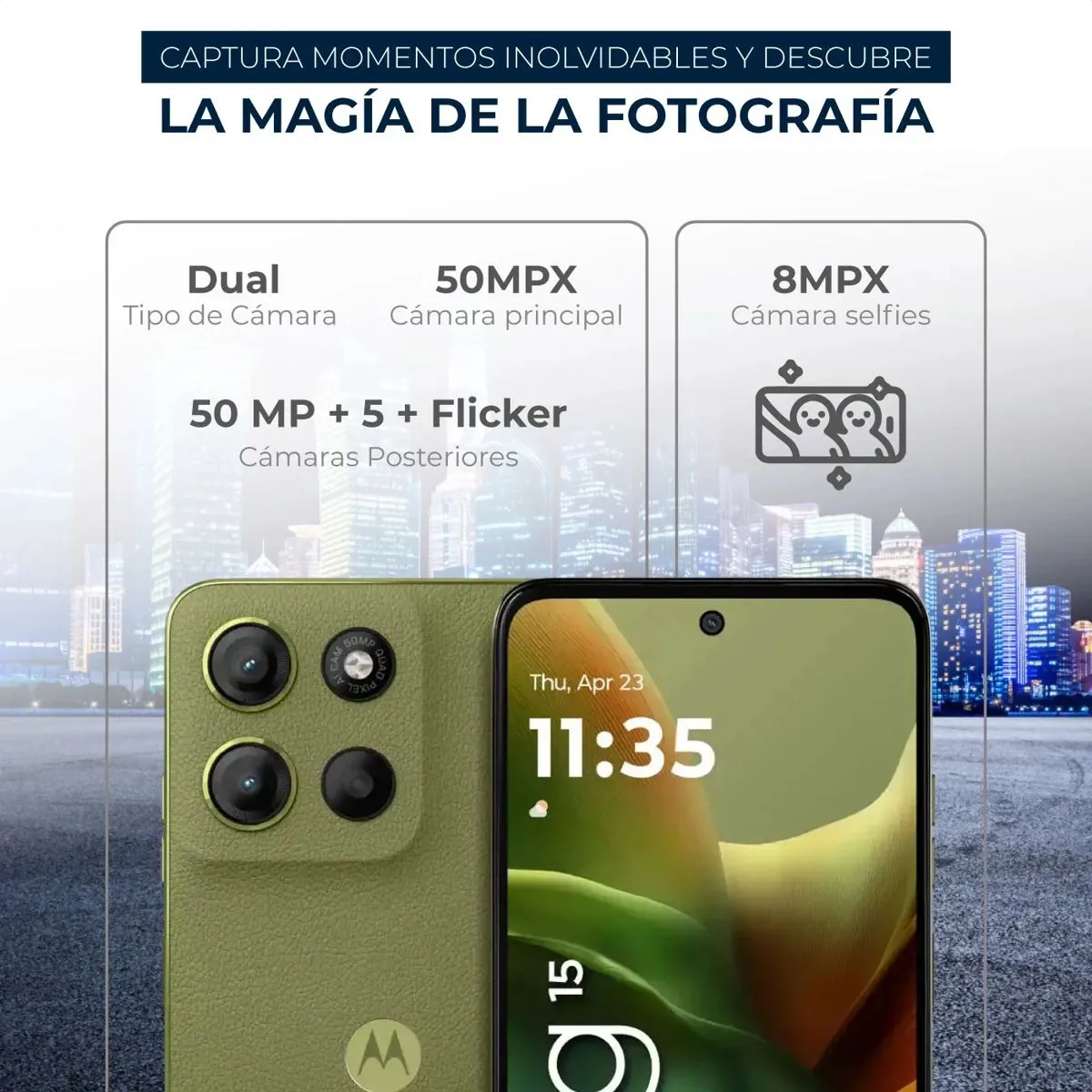 MOTOROLA - Celular Motorola Moto G15 4G Dual Sim 256GB 4GB 67 Verde