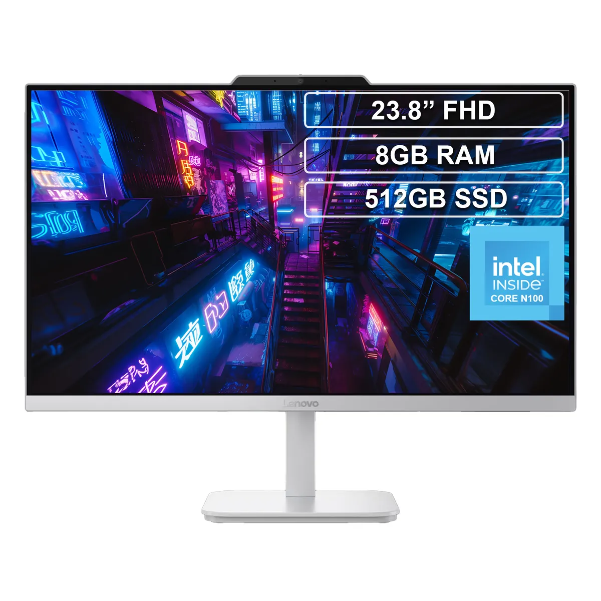 LENOVO - Todo en Uno AIO Lenovo A100 Celeron N100 8GB 512GB FHD 23.8