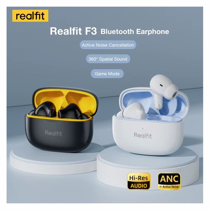 GENERICO - Audifonos Realfit F3 Negro ANC Tu Música, Sin Límites bluetooth 5.3
