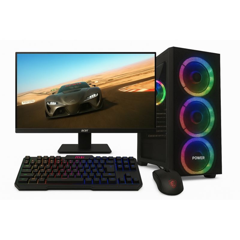 AMD - PC GAMER AMD RYZEN 7 5700G RAM 16GB SSD 512GB MONITOR 24" TECLADO Y MOUSE GAMER