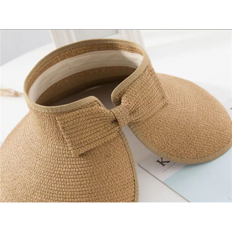 GENERICO - Visera pava playa sol para mujer Marrón