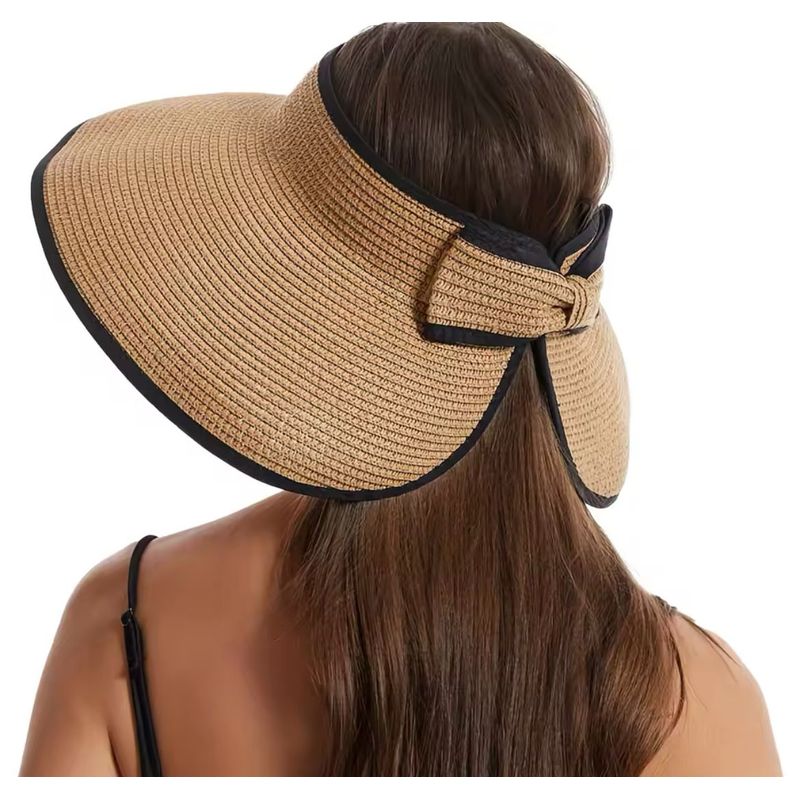 GENERICO - Visera playa sol para mujer Enrollable Marrón