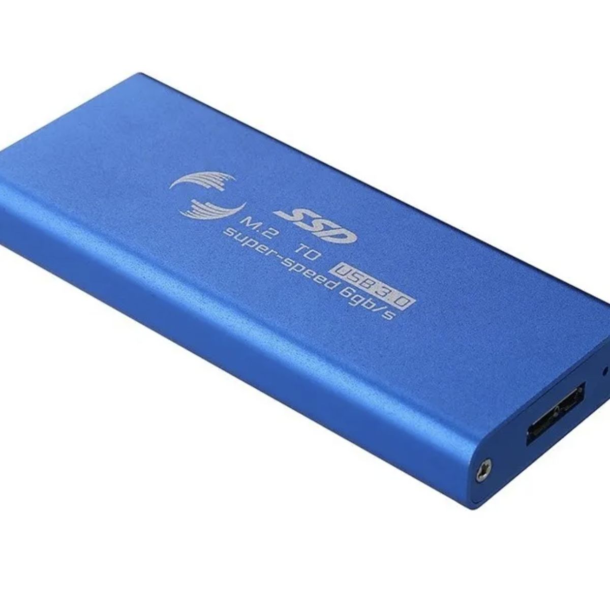 GENERICO - Caja Externa Case Disco Ssd M2 A Usb 3.0 + Cable + Atornilla Azul