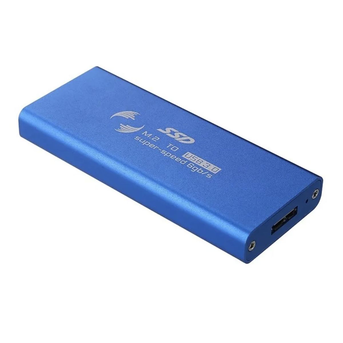 GENERICO - Caja Externa Case Disco Ssd M2 A Usb 3.0 + Cable + Atornilla Azul
