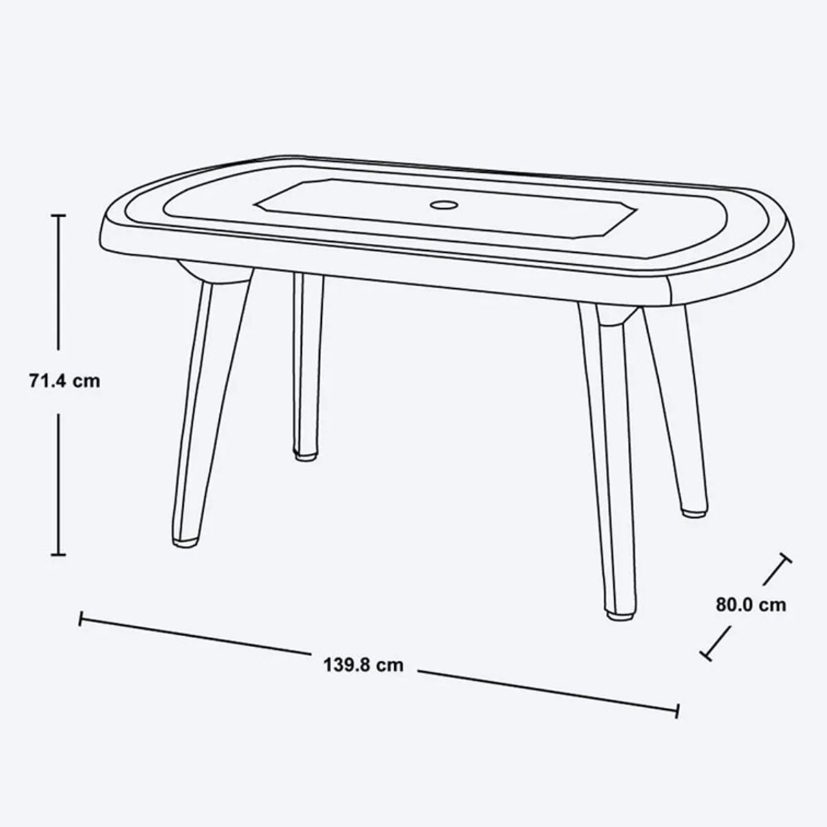 RIMAX - Mesa Lotus Ovalada Rimax Blanca