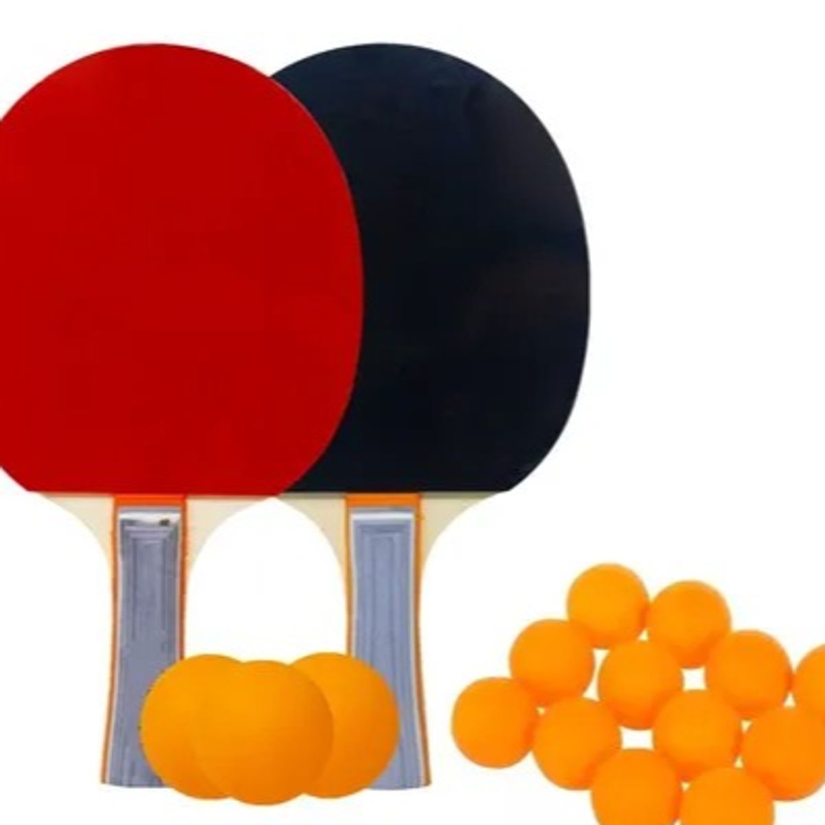 GENERICO - 2 Raquetas Ping Pong Con 15 Pinpones Combo Madera Tenis Mes