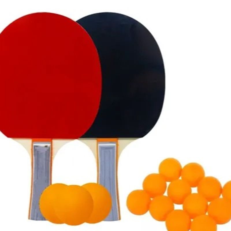 GENERICO - 2 Raquetas Ping Pong Con 15 Pinpones Combo Madera Tenis Mes