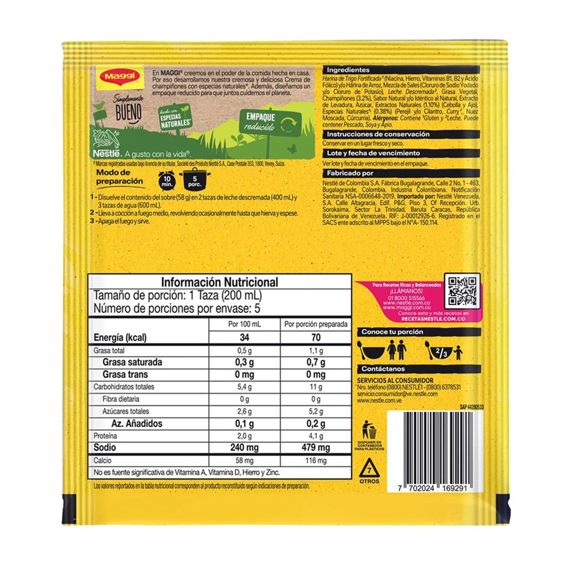 MAGGI - Crema de Champiñones Maggi  x58g