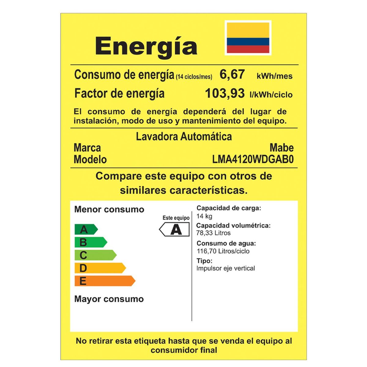 MABE - Lavadora MABE 14 Kilos Carga Superior LMA4120WDGAB0 Gris