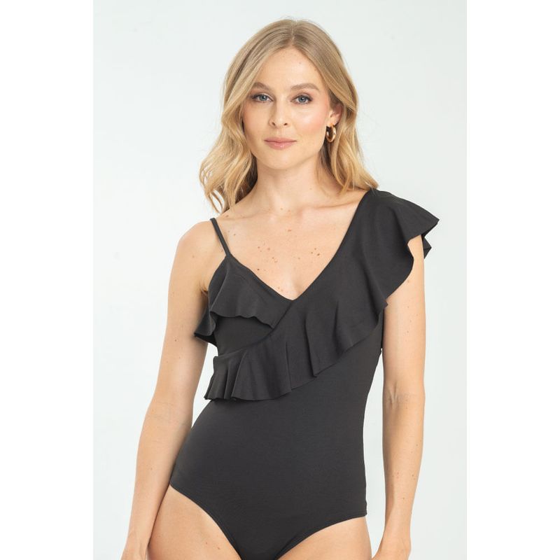 RAGGED - Body asimetrico bolero Negro Ragged