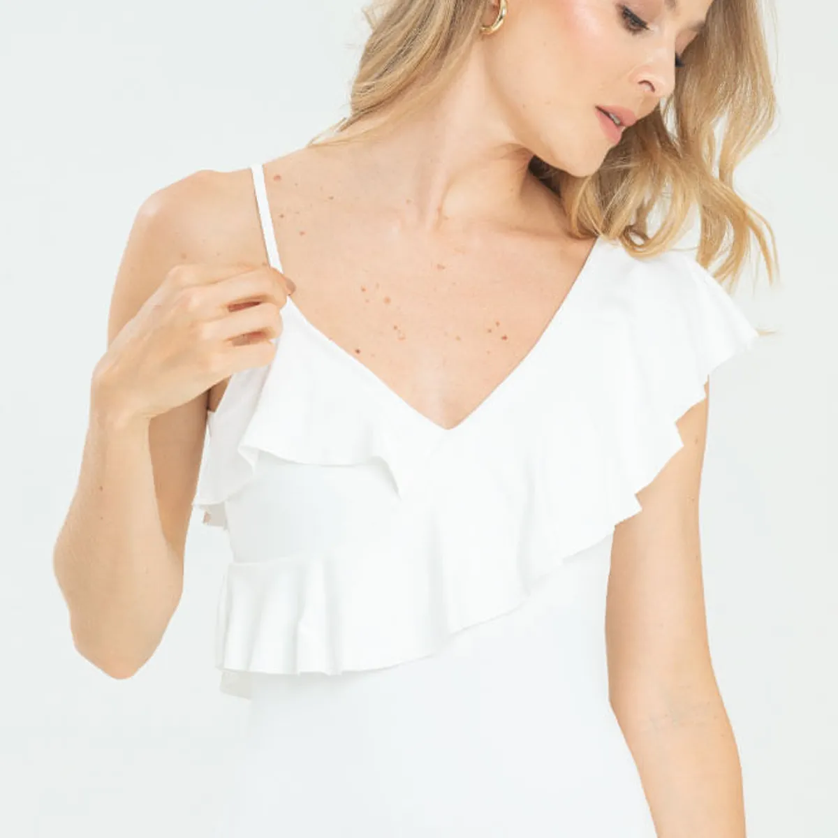 RAGGED - Body asimetrico bolero Blanco crudo Ragged