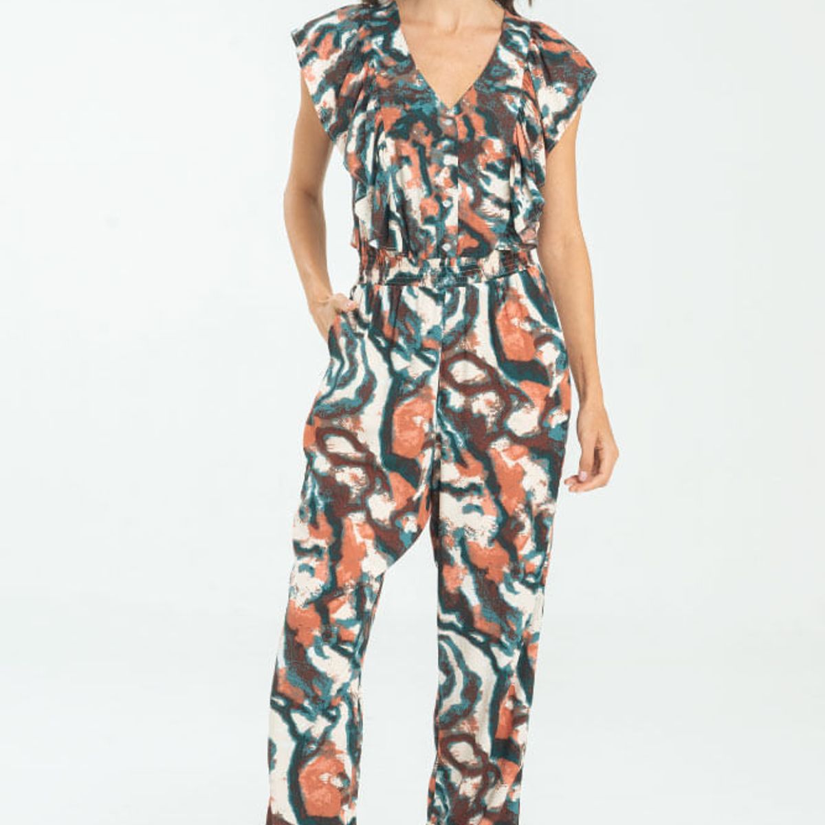 RAGGED - Enterizo largo saretha Verde pato Ragged