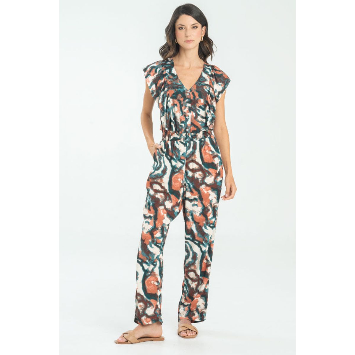 RAGGED - Enterizo largo saretha Verde pato Ragged