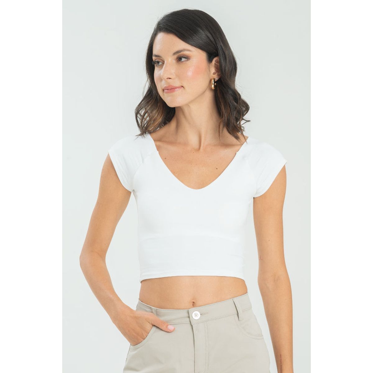 RAGGED - Top v manga corta Blanco crudo Ragged