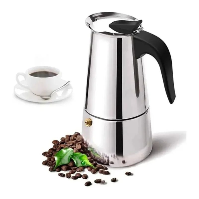 GENERICO - Cafetera Moka Italiana Acero Inoxidable 600ml 12 Tazas