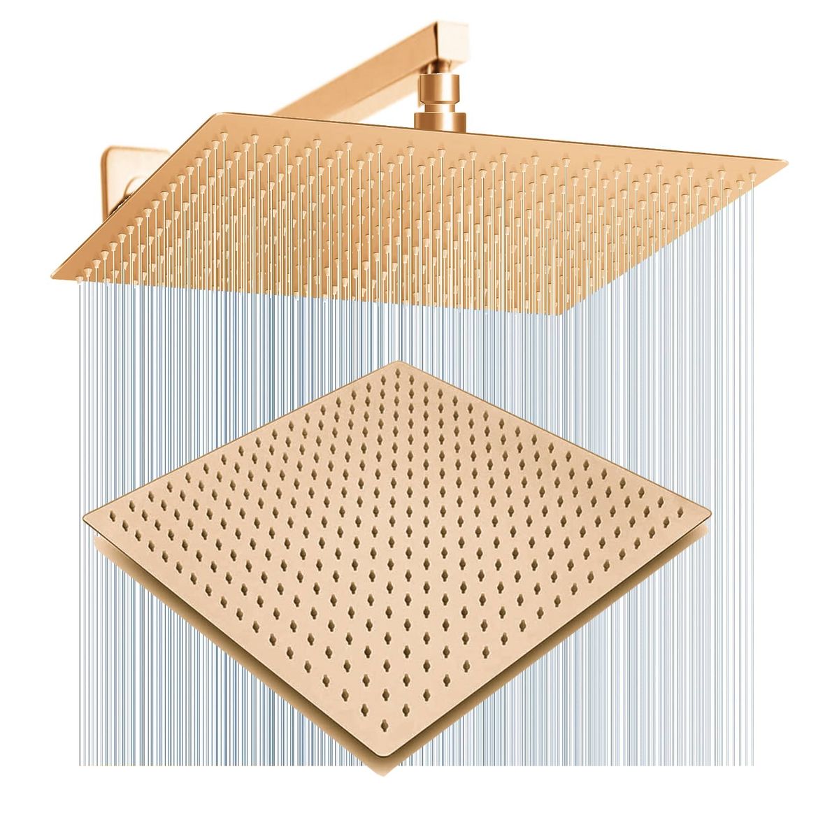 GENERICO - Ducha Extragrande Antihongos Rosa Brillante 40cm Pared Tames Md