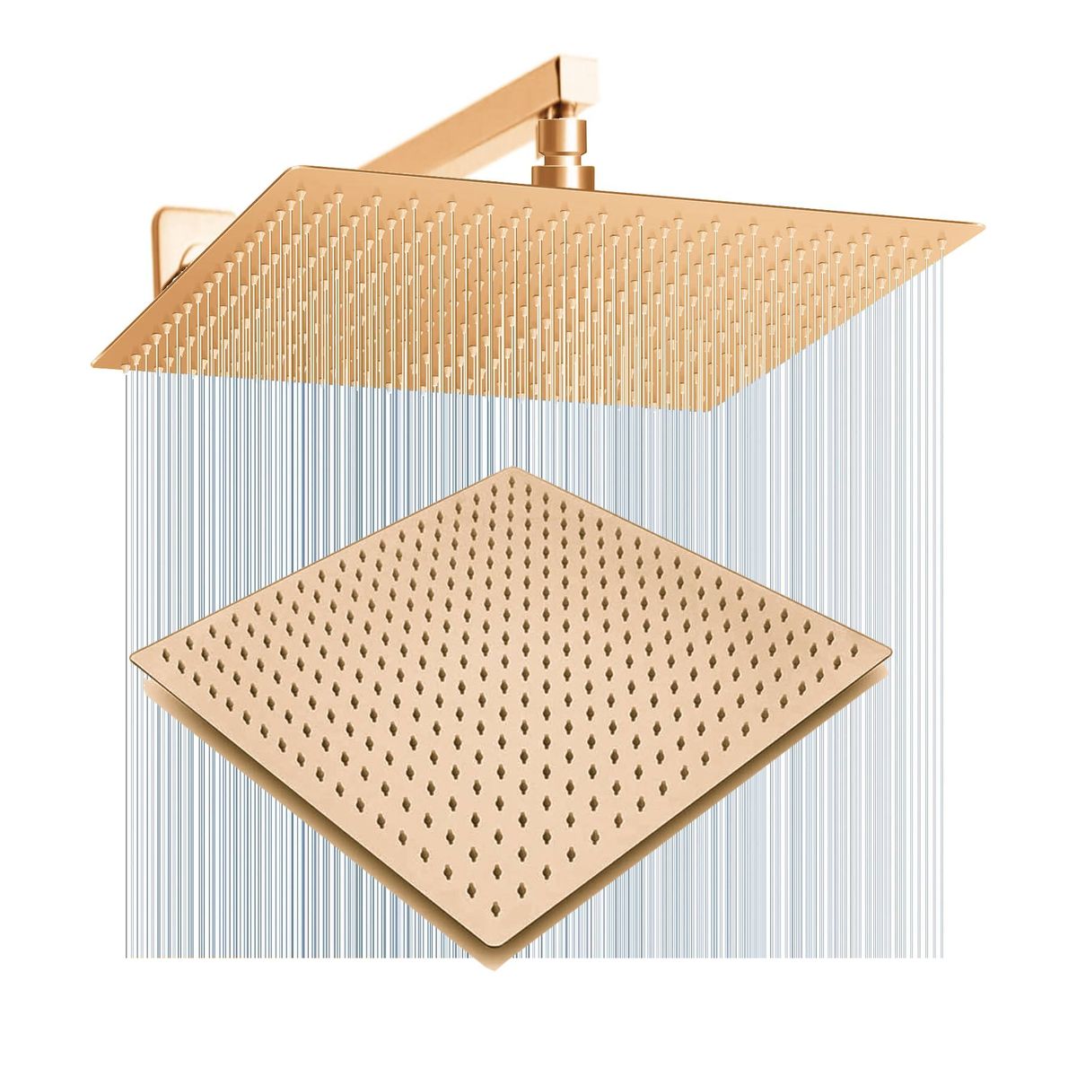 GENERICO - Ducha Extragrande Antihongos Rosa Brillante 40cm Pared Tames Md