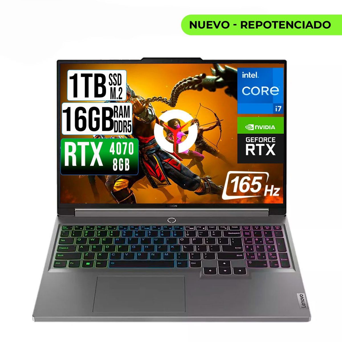 LENOVO - LENOVO LEGION INTEL CORE I7-14700HX RTX 4070 8GB SSD 1TB RAM 16GB LED 16" FHD 165Hz
