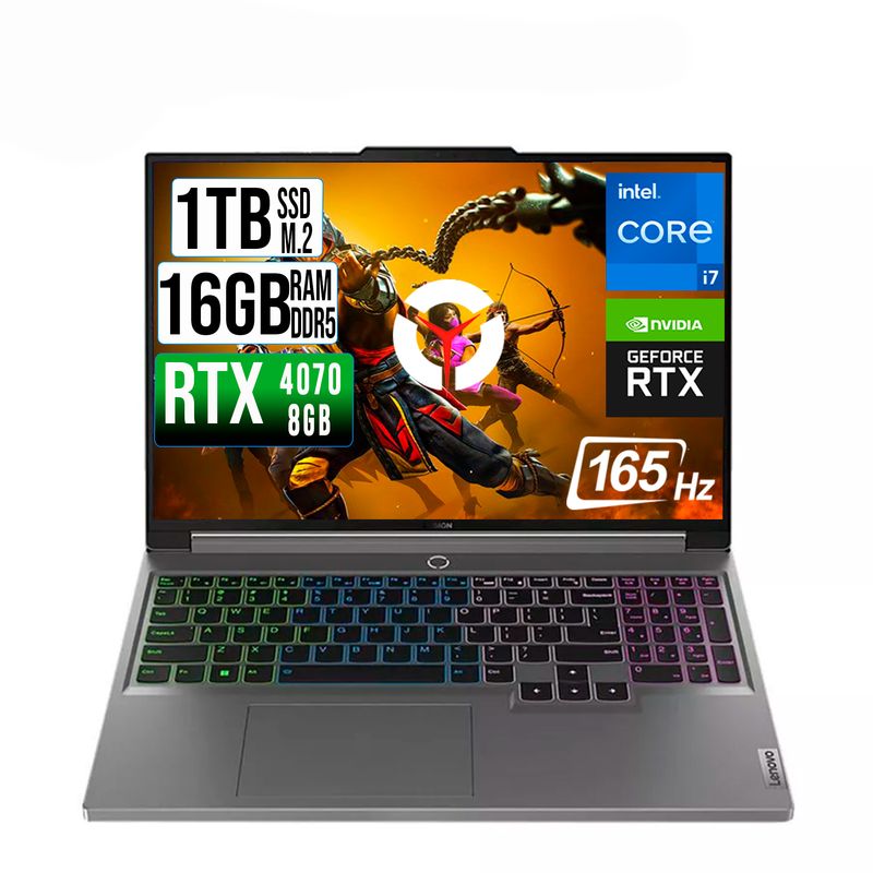 LENOVO - LENOVO LEGION INTEL CORE I7-14700HX RTX 4070 8GB SSD 1TB RAM 16GB LED 16" FHD 165Hz