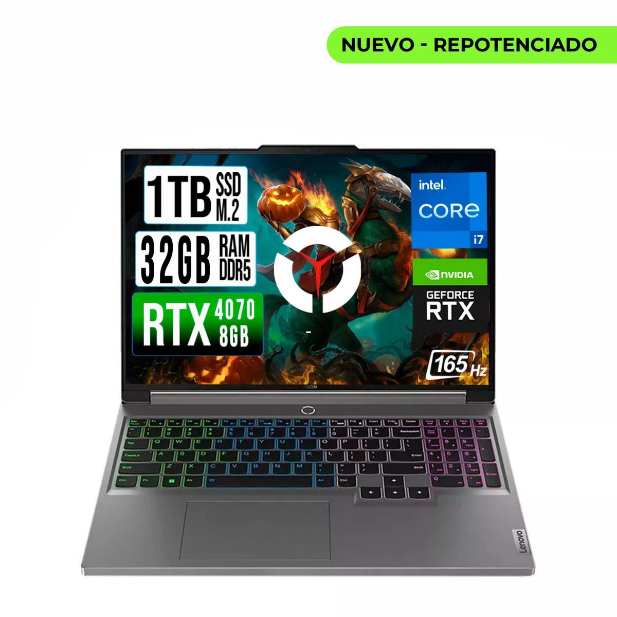 LENOVO - LENOVO LEGION INTEL CORE I7-14700HX RTX 4070 8GB SSD 1TB RAM 32GB LED 16" FHD 165Hz