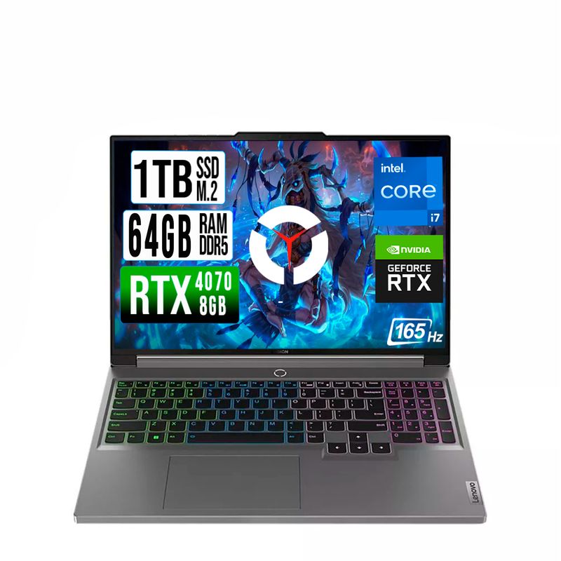 LENOVO - LENOVO LEGION INTEL CORE I7-14700HX RTX 4070 8GB SSD 1TB RAM 64GB LED 16" FHD 165Hz
