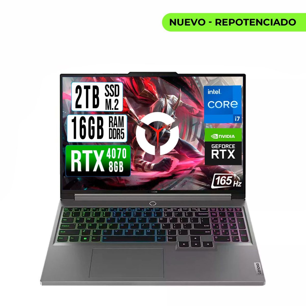 LENOVO - Portátil Lenovo Intel Core i7-14700HX RTX 4070 16GB RAM 2TB SSD 16"