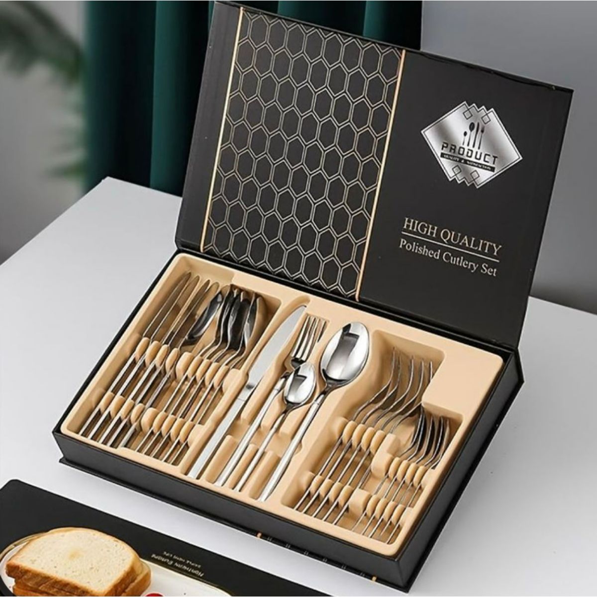 GENERICO - Juego De Cubiertos 24 Piezas Acero Inoxidable Plateado