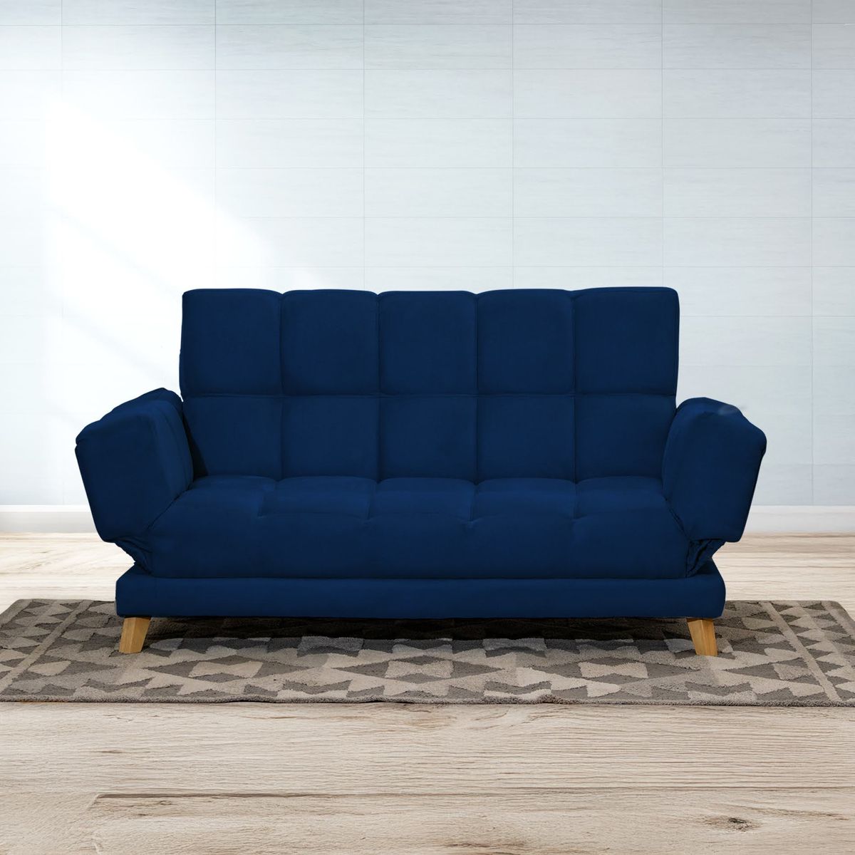 GENERICO - Sofá Cama AMAIKA Tipo Ocean Azul con Cojines