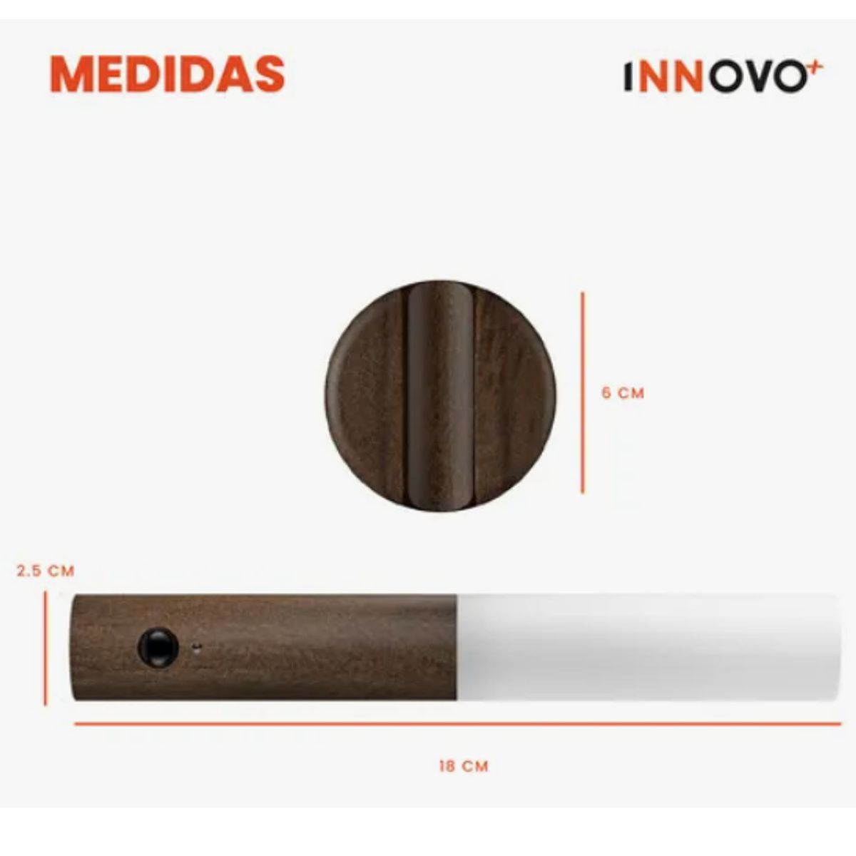 INNOVA - Lampara Led De Pared Elegante Recargable Adhesiva Sensor Automatica