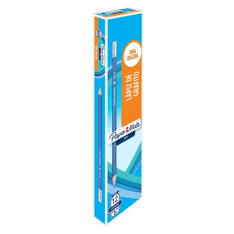 PAPER MATE - Lápiz de Grafito HB N°2 Paper Mate Azul x 12und