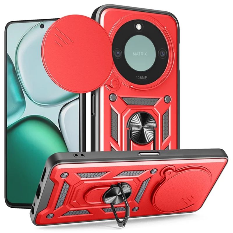 GENERICO - Funda Case Protector Slider Compatible Honor X9C Smart Rojo