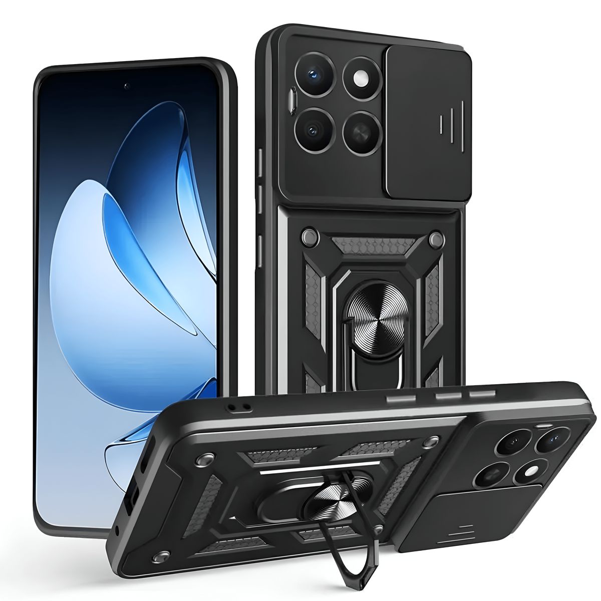 GENERICO - Funda Case Protector Slider Compatible Honor X8C 4G Negro