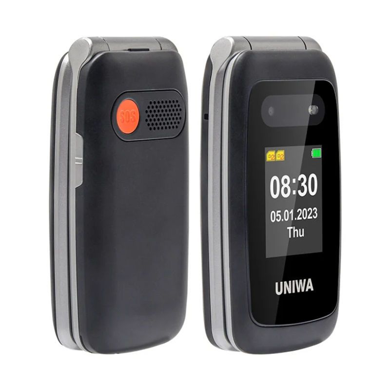 GENERAL - Celular Elder UNIWA V202T 4G Flip Style Unisoc T107 SOS FM