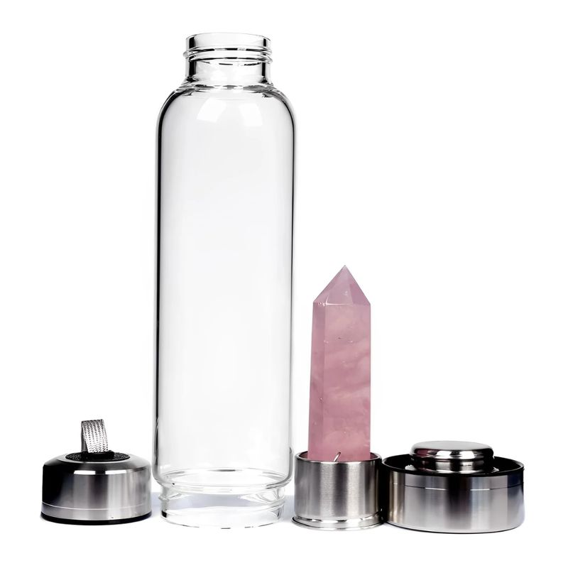GENERICO - Termo Con Estuche Y Cristales De Cuarzo Para Agua Saludable