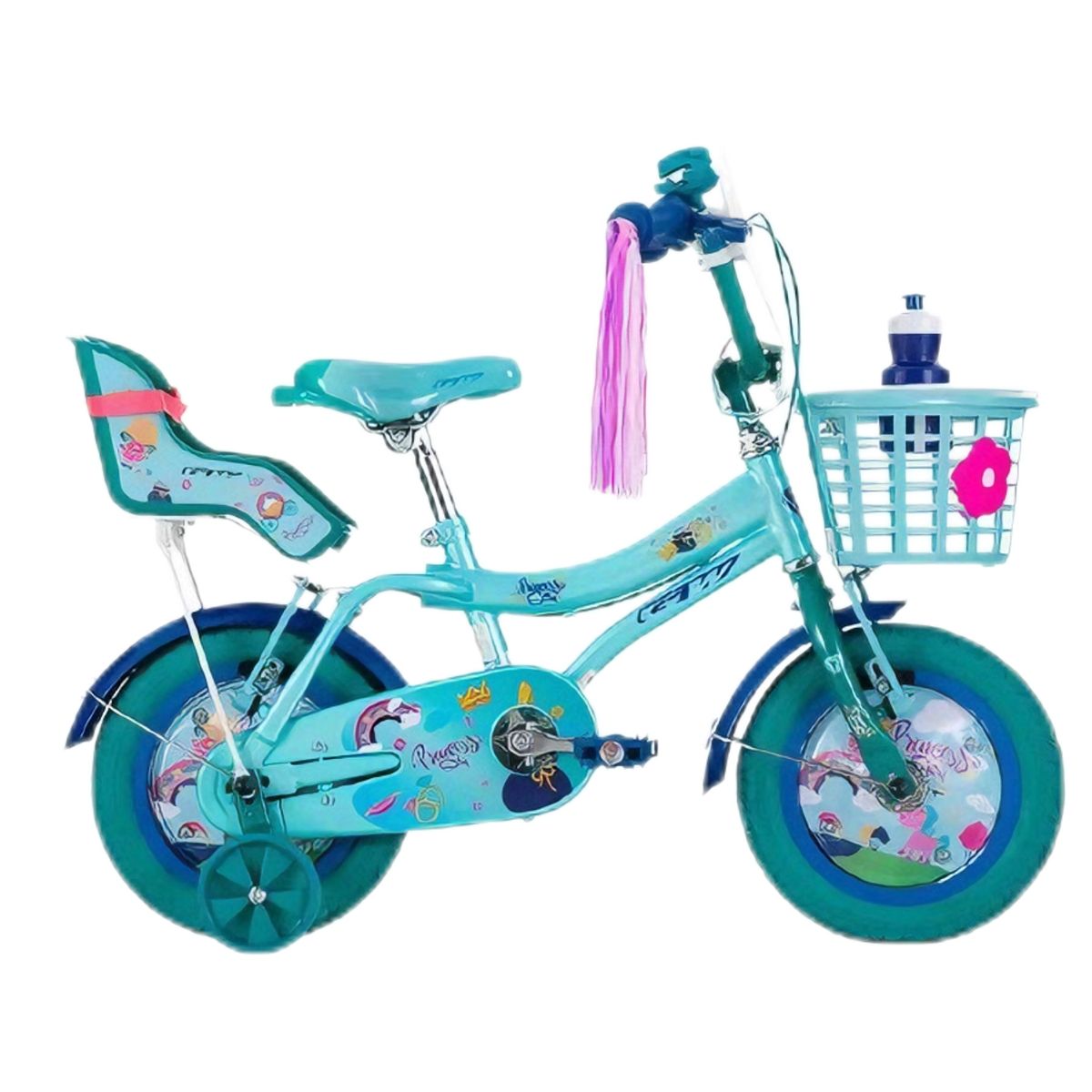 GW - Bicicleta para niñas Rin 12 Gw princess story Azul Cenizo