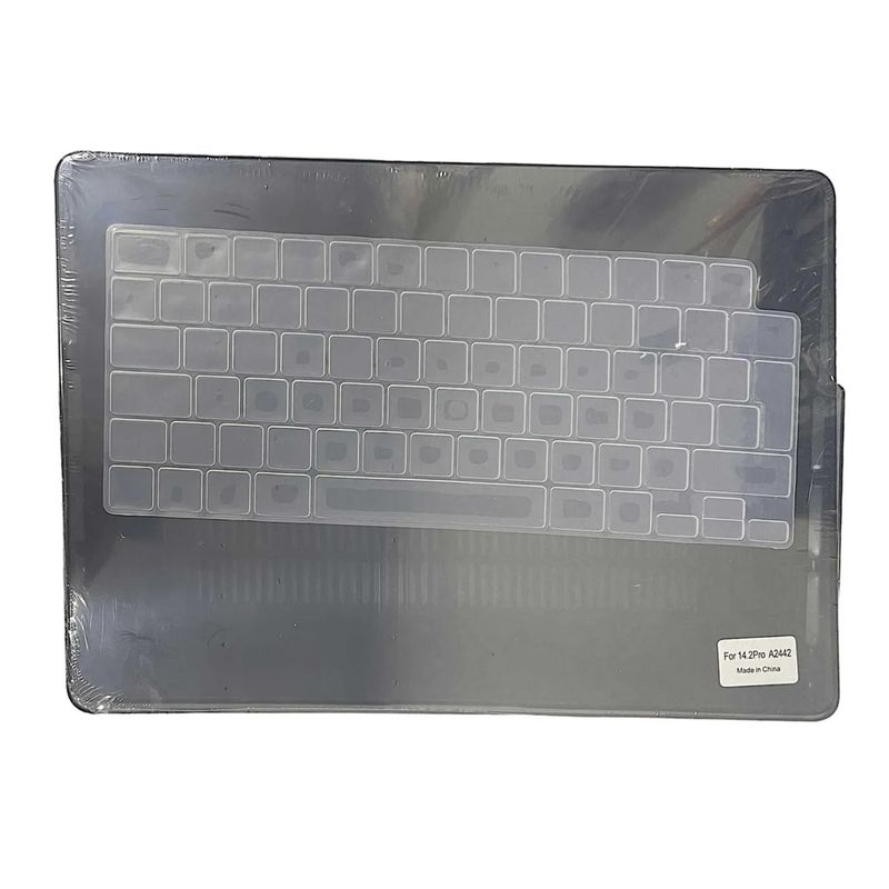 GENERICO - Carcasa Case Para Mac Pro 14 A2442 Protector Teclado Español Negro