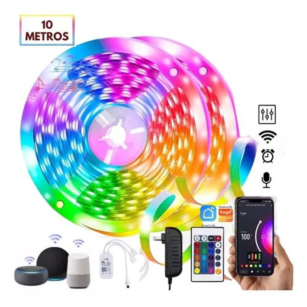 GENERICO - CINTA LUZ RGB 10M WIFI CON APP TUYA