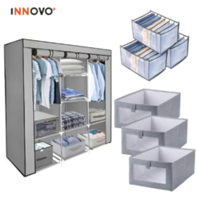 INNOVA - Closet Armable + 3 Cajas Almacenadoras + 3 Organizadores Ropa Interior