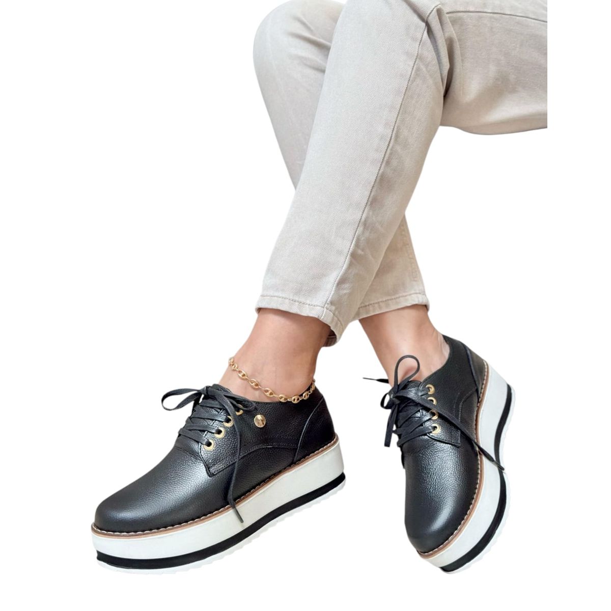 EVEGONZ - Zapato Oxford En Cuero Calzado Comodo Mujer