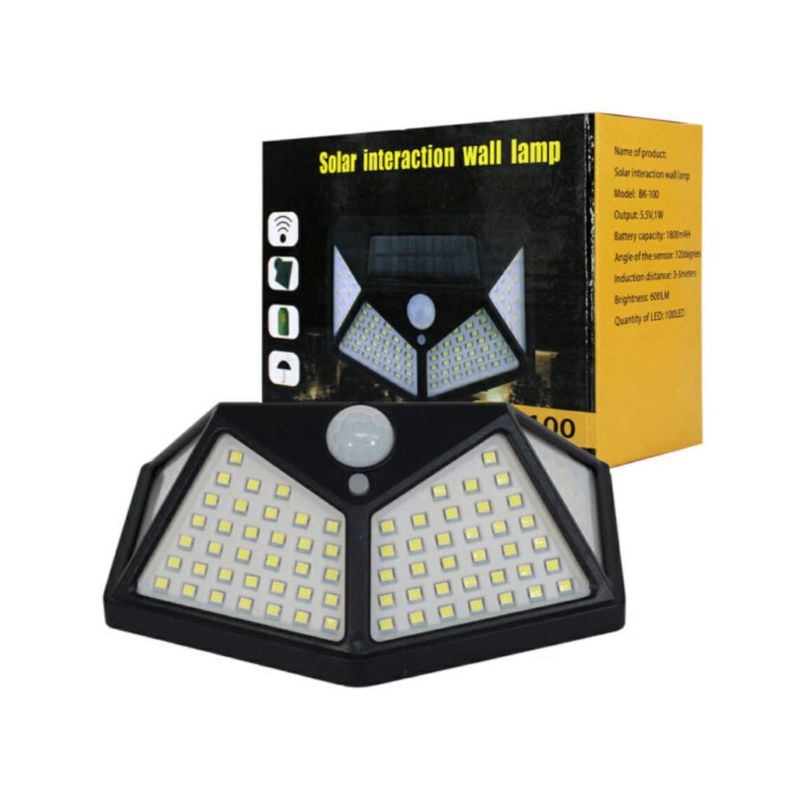 GENERICO - La lámpara solar con sensor de movimiento 100 led