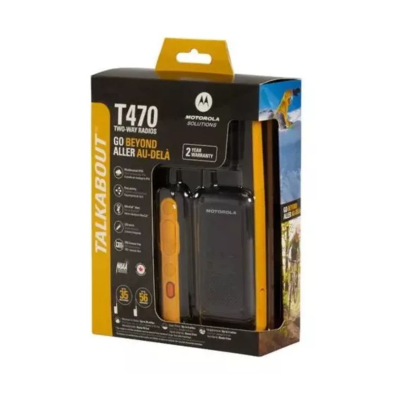 MOTOROLA - Par De Walkie-talkies Motorola T470 Con Pantalla