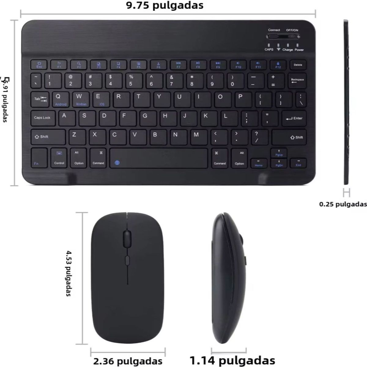 PIX LINK - Combo Teclado + Mouse Bluetooth Universal  Ideal para Tablet Celular y PC
