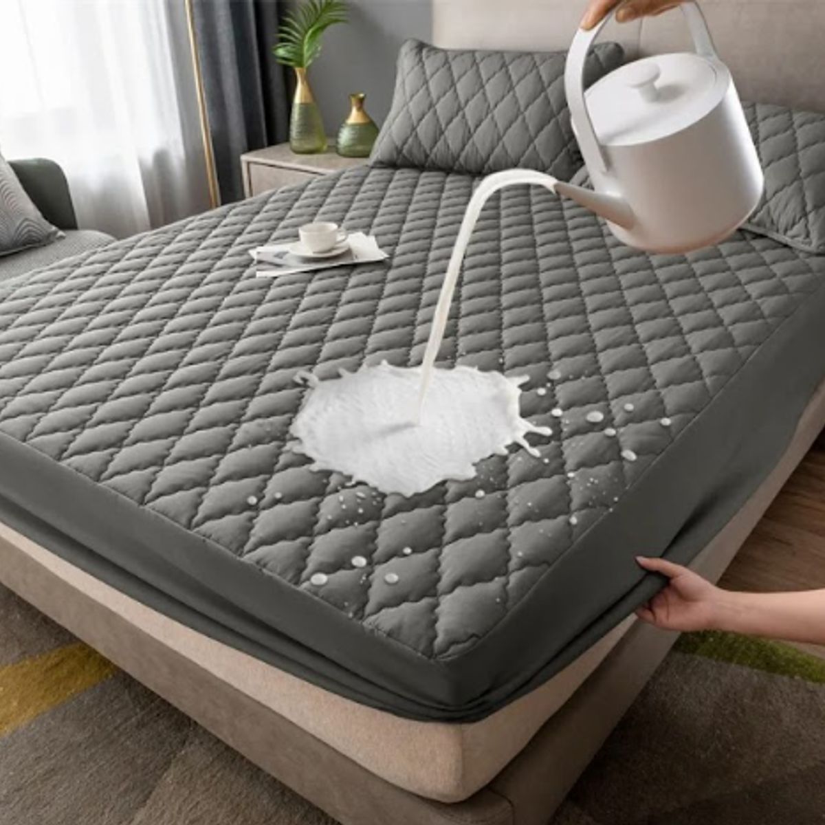 GENERICO - Protector Cubre Colchón Cama Doble-Queen