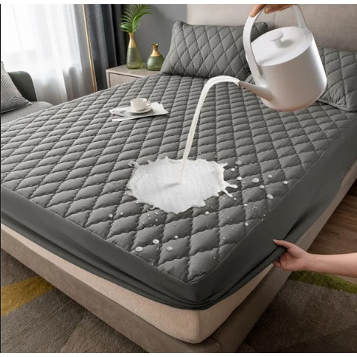 GENERICO - Protector Cubre Colchón Cama Doble-Queen