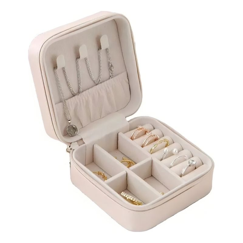GENERICO - Joyero Mini Alajero Organizador Para Viaje O Recuerditos Color Rosa