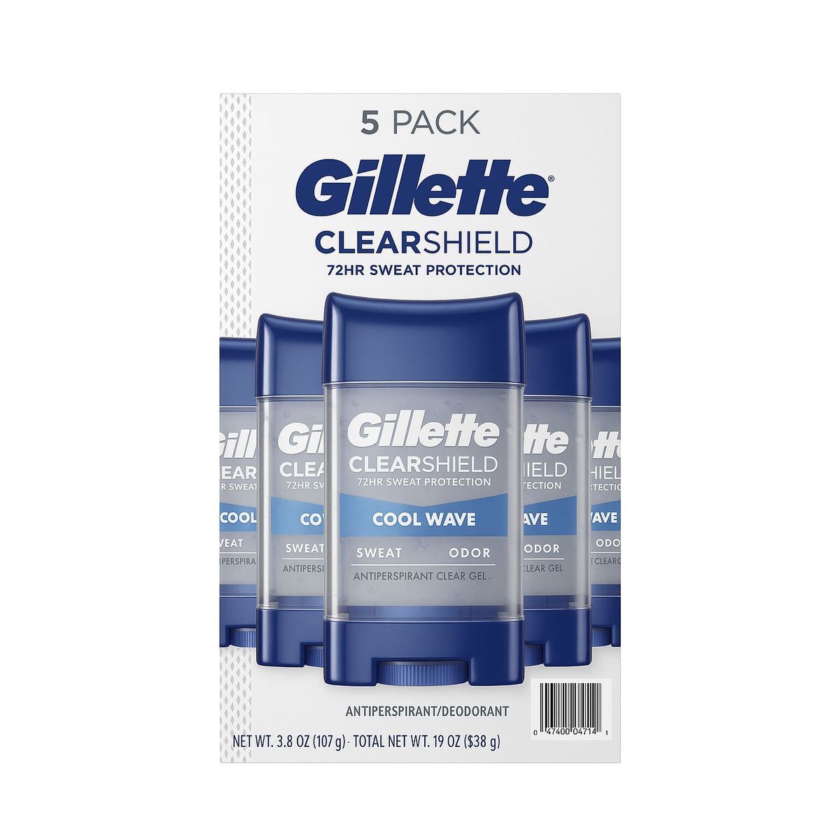 GILLETTE - Desodorante Gillette Cool Wave Gel x 5 x 107Grs