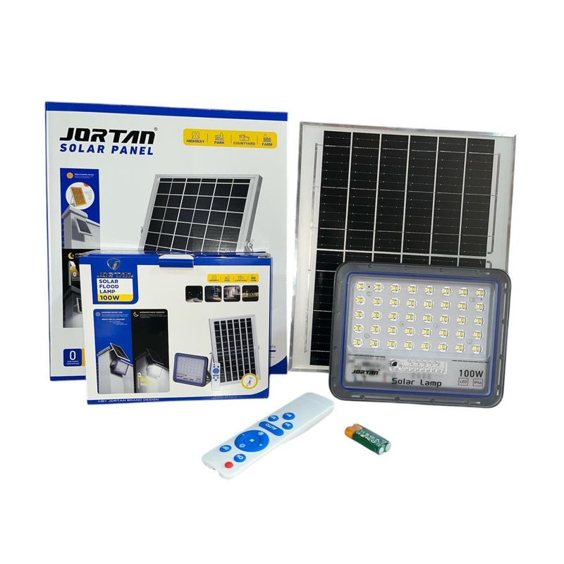 HOME - Reflector Lampara led panel solar 100w 12h Jortan Profesional